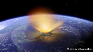 Ilustrasi "serangan" asteroid ke planet Bumi